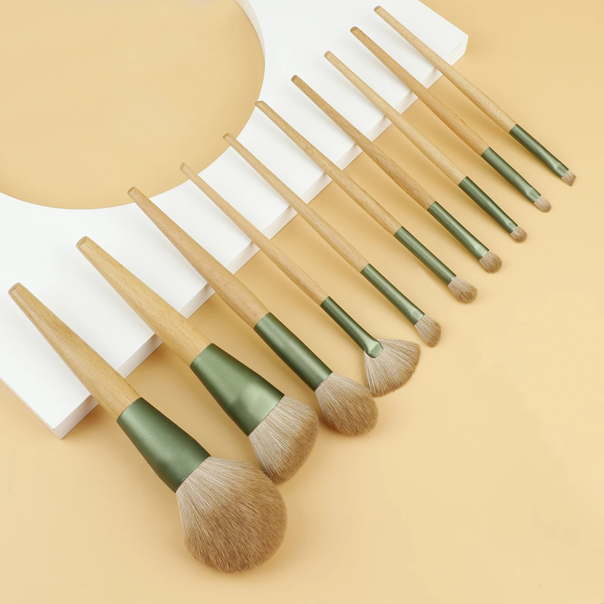 10 pcs Makeup Brushes Set Contour brush Nose Brush Eyehshadow Brush powder dispersal brush Pointed wood handle CosmeticTools