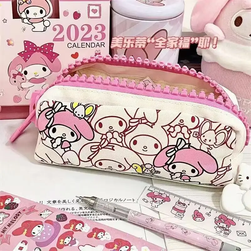 Sanrio My Melody Pencil Case Cute Cartoon High-capacity Storage Stationery Bag Highly Attractive Charm School Supplies Gifts