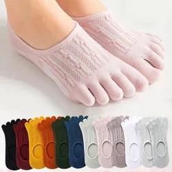 3Pairs Women's Five Finger Socks Summer Cotton Breathable Invisible Ankle Short Boat Sock Elasticity Ladies Sox High Quality