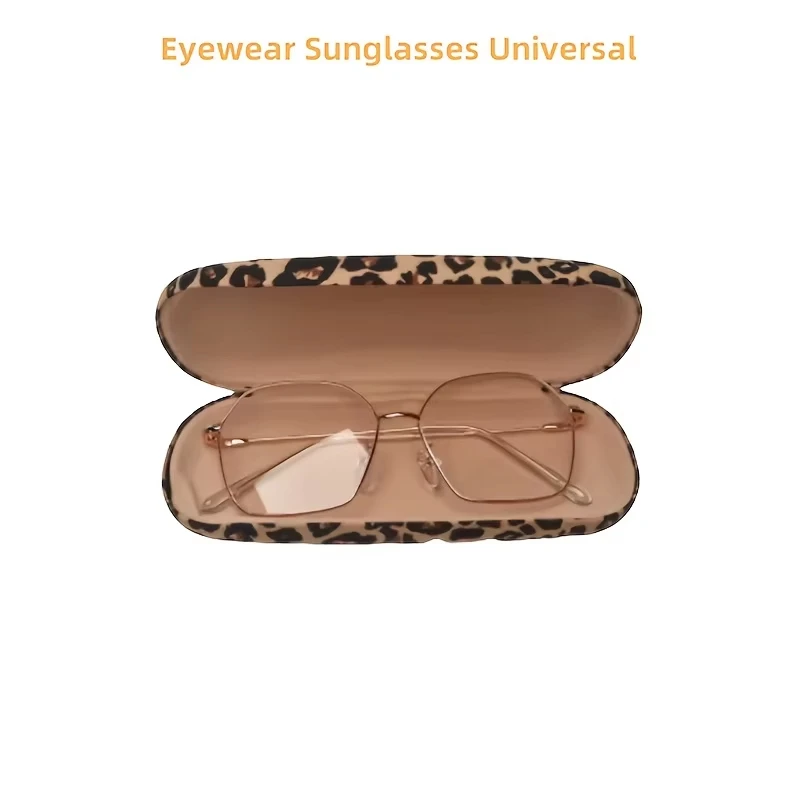 1pc luxury leopard print metal glasses case: durable stainless steel，Advanced velvet anti pressure light luxury image 5