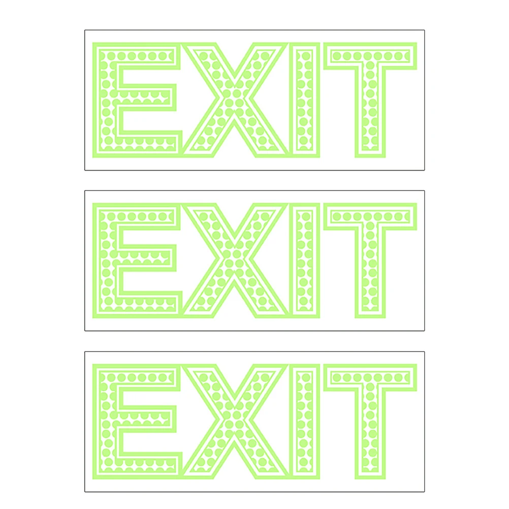 

Exit Sign Stickers Photoluminescent Night Glow Wall Decals Fluorescent Green Office Easy Remove Smooth Walls Glass Tiles