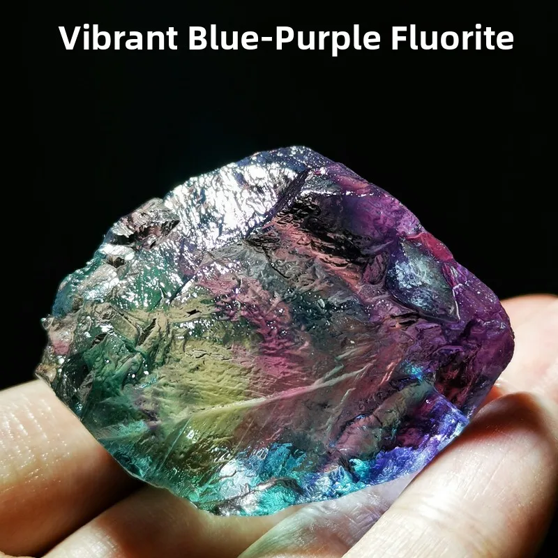 

Кристаллический кулон из камня: красивый сине-фиолетовый флюорит, минеральный образец, украшение из камня