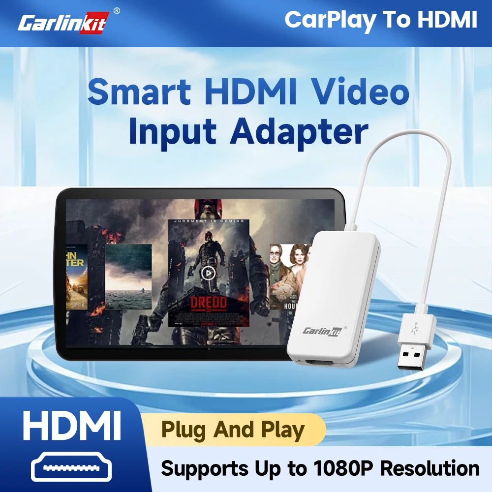 CarlinKit New Smart USB HDMI Adapter Car HD Output Video Dongle Easy To Use Support TV Sticks Game Consoles TV Box Computers