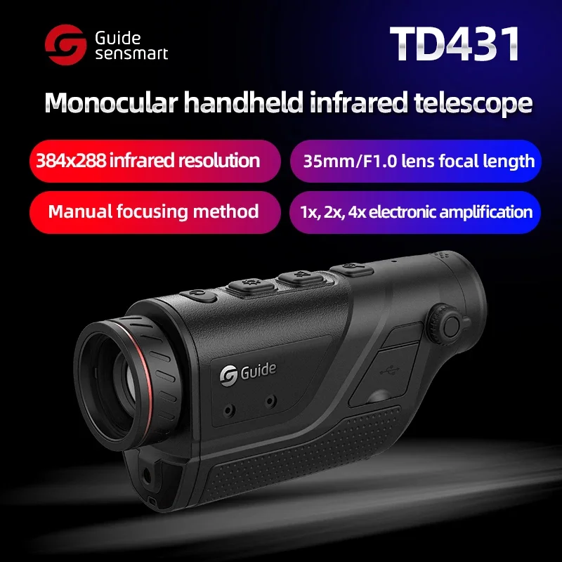 Guide TD431 TD211 TD411 TD421 Handheld Thermal Imager for Hunting Monocular Night Vision Scope Infrared Imaging Camera Telescope