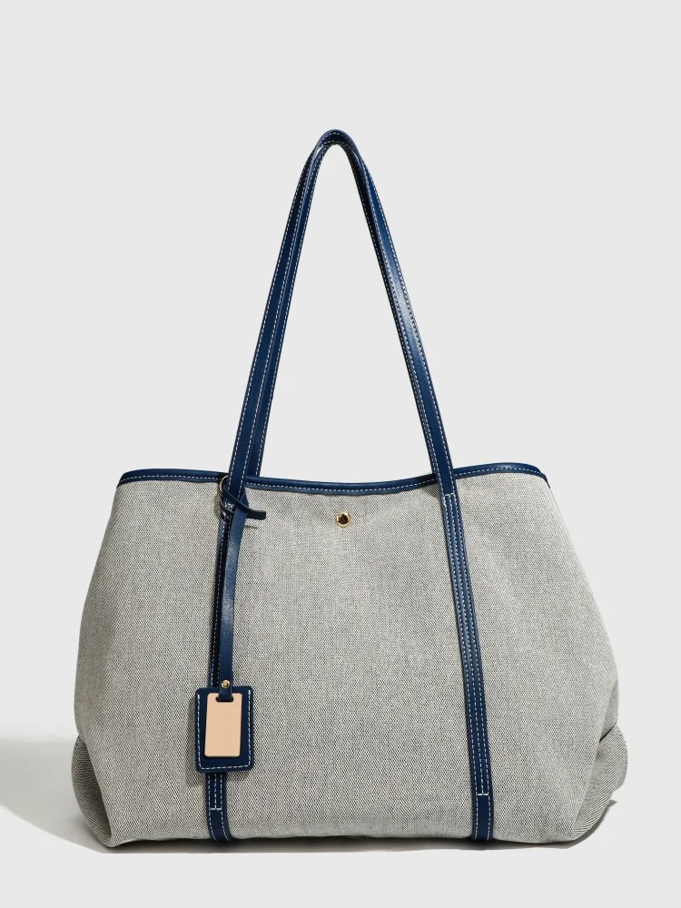 

Canvas Leather Tote Bag Faionable op Commuting Women's Bag Personali Single oulder Handbag by Fan Rabbit