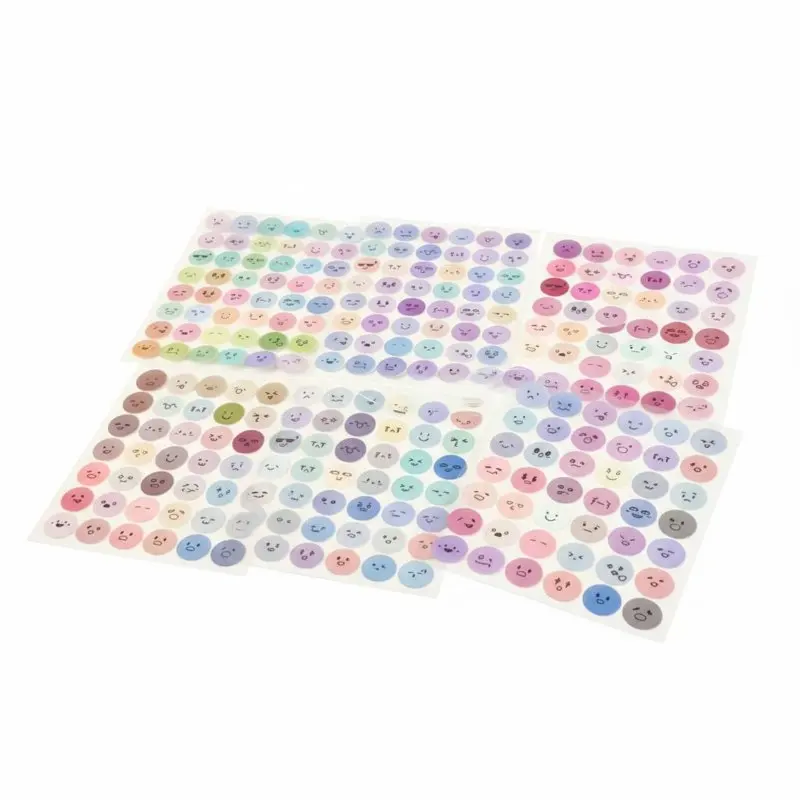 

Наклейки-эмодзи для круглых лиц, прозрачные, водонепроницаемые, милые декоративные материалы для творчества и оформления блокнотов