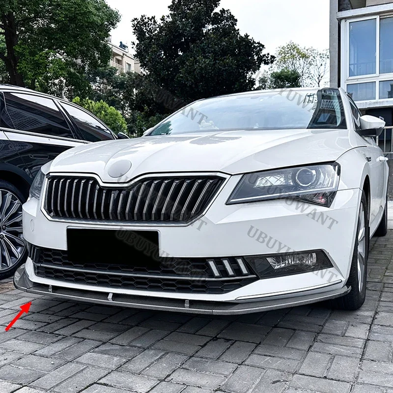 

For Skoda Superb B8 3 pcs/Set Car Front Spoiler Stable Car Front Bumper Lip Anti Scratch Decorative Kit 2016-2018
