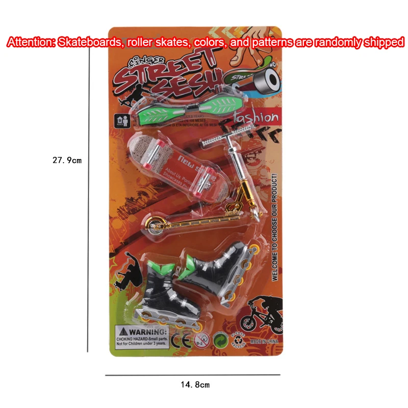 Beginners Nieuwigheid Mini Vinger Scooter Rolschaatsen Schoen Set Tool Assembly Nieuwe Unieke Vingertop 6 Jaar Oud Speelgoed model