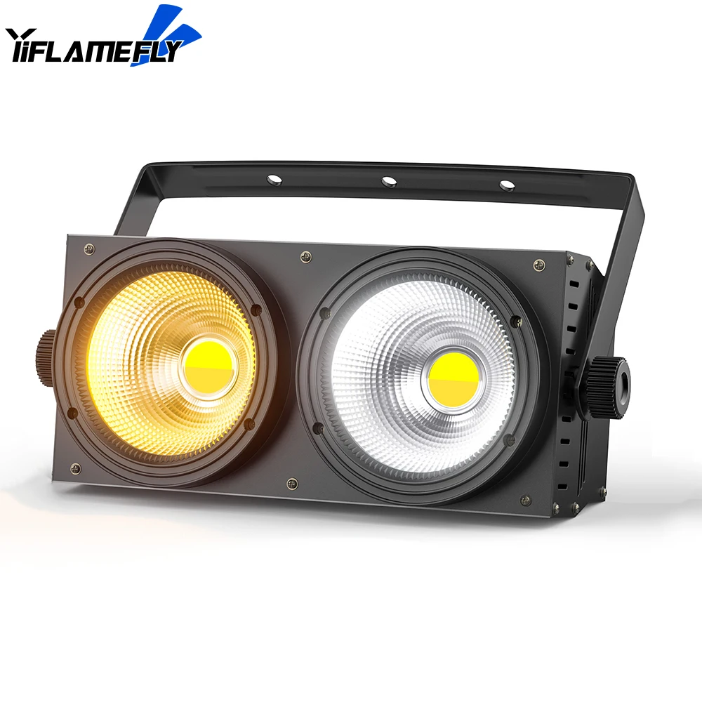 Yiframefly ไฟพาร์200W 2 in 1, สปอตไลท์แสงสีขาวเย็น/อบอุ่นพร้อม8CH DMX สำหรับโบสถ์ไฟดิสโก้งานแต่งงาน