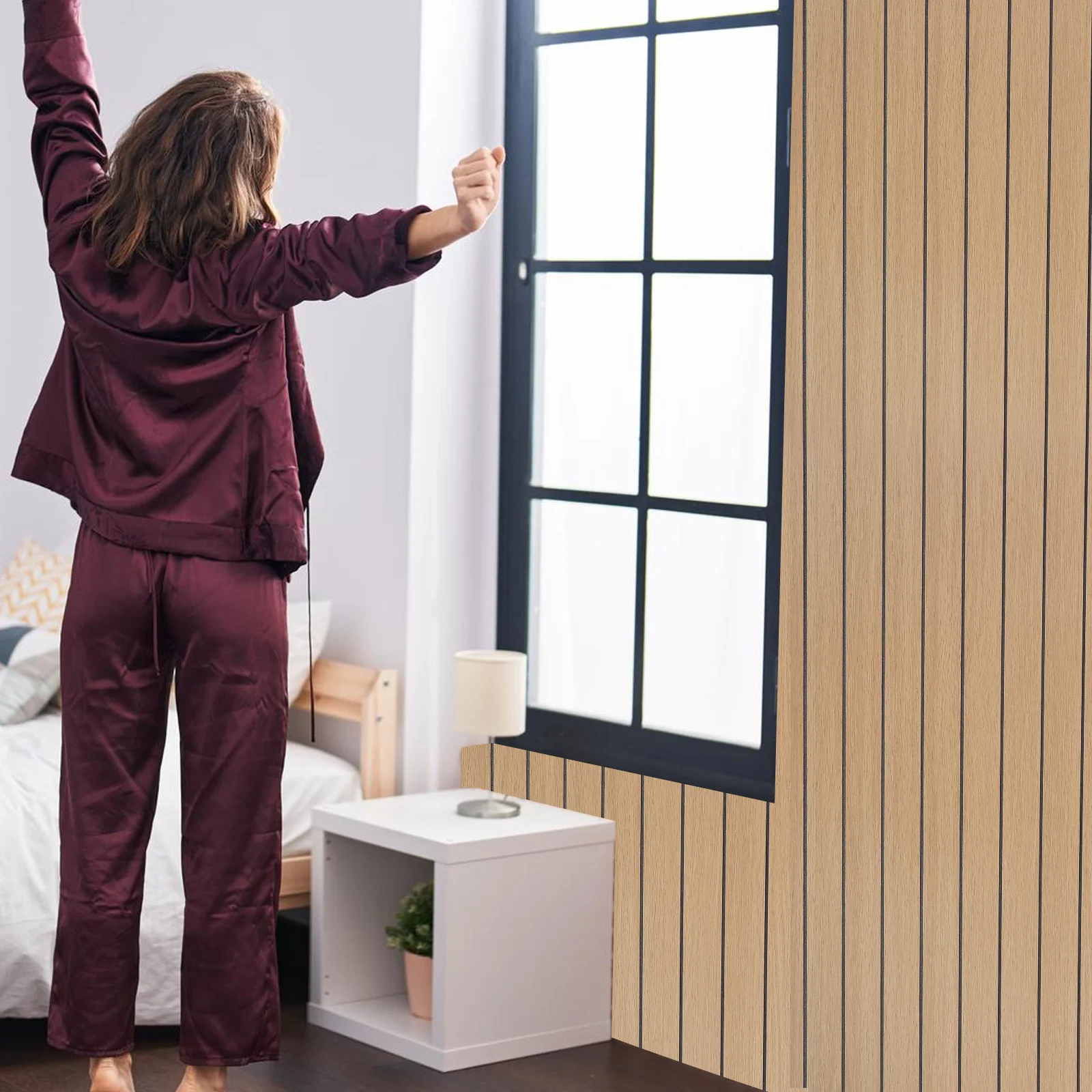 

300x40cm Textured Wall Panels Self Adhesive 3D Design Waterproof Easy Install for Living Room Office Modern Interior Upgrade