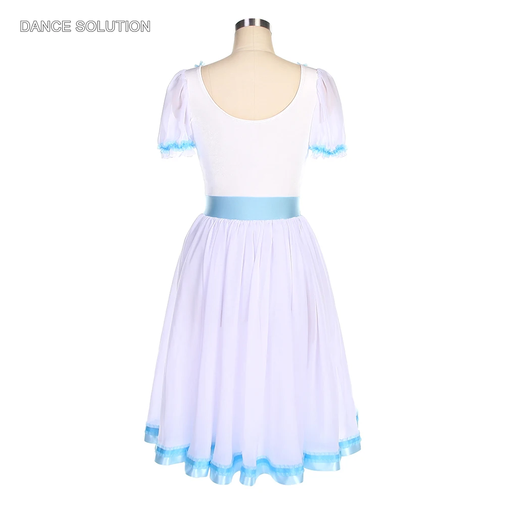 Professional Ballet Costume Short-sleeved Ballet Dress with Chiffon Skirt Stage Performance Costumes for Women Girls 22557