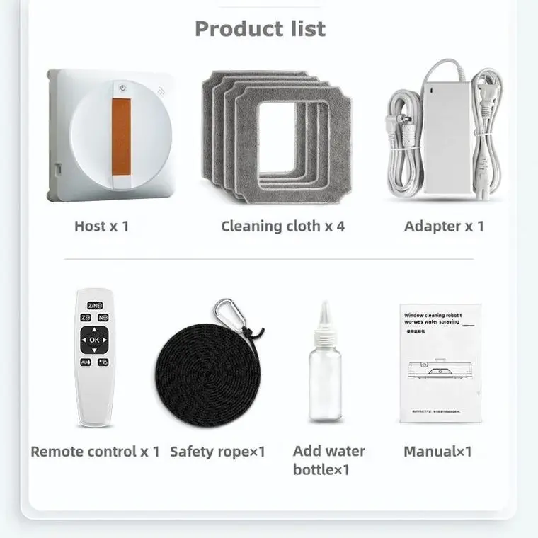 Ultra-Thin Robot Window Cleaner for Indoor Outdoor Use Featuring Remote Control Electric Power for Effortless Glass Cleaning