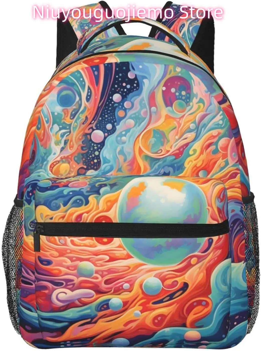 

laptop bag back to school Art Beads Ocean Waves Lightweight Laptop Backpack Lightweight Multipurpose Travel Casual Daypack Unise
