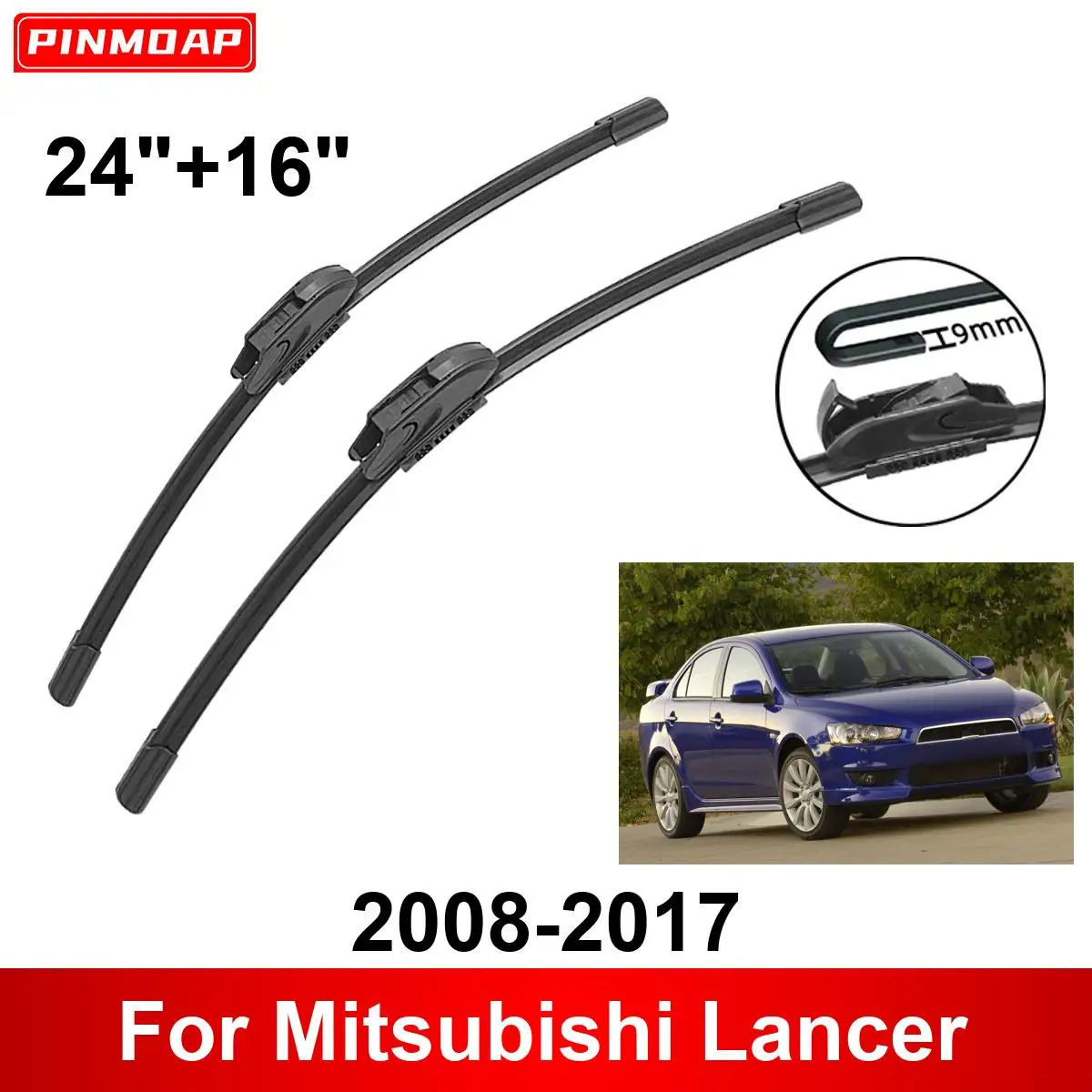 

Car Wiper for Mitsubishi Lancer 2008-2017 24" + 16" Front Rear Wiper Blades Brushes Cutter Accessories 2013 2014 2015 2016 2017