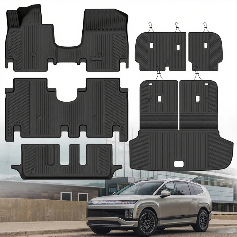Коврики для багажника, 3 ряда, коврик для багажника и спинка для Hyundai IONIQ 9 6/7-Seater 2025 2026, аксессуары TPE, всепогодная погода Коврики для багажника, 3 ряда, коврик для багажника и спинка для Hyundai IONIQ 9 6/7-Seater 2025 2026, аксессуары TPE, всепогодная погода