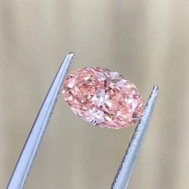 CVD Lab Grown Diamond Cherry Blossom Pink Oval Shape 1.22ct