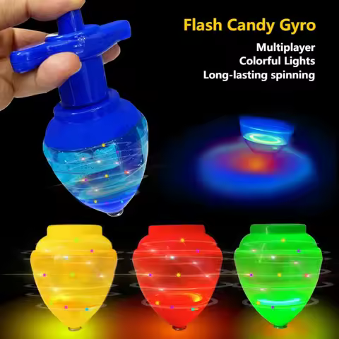 Candy Spinning Top with Cool Lighting Built-in Transmitter for Long-Lasting Rotation Multicolor Party Gift Idea