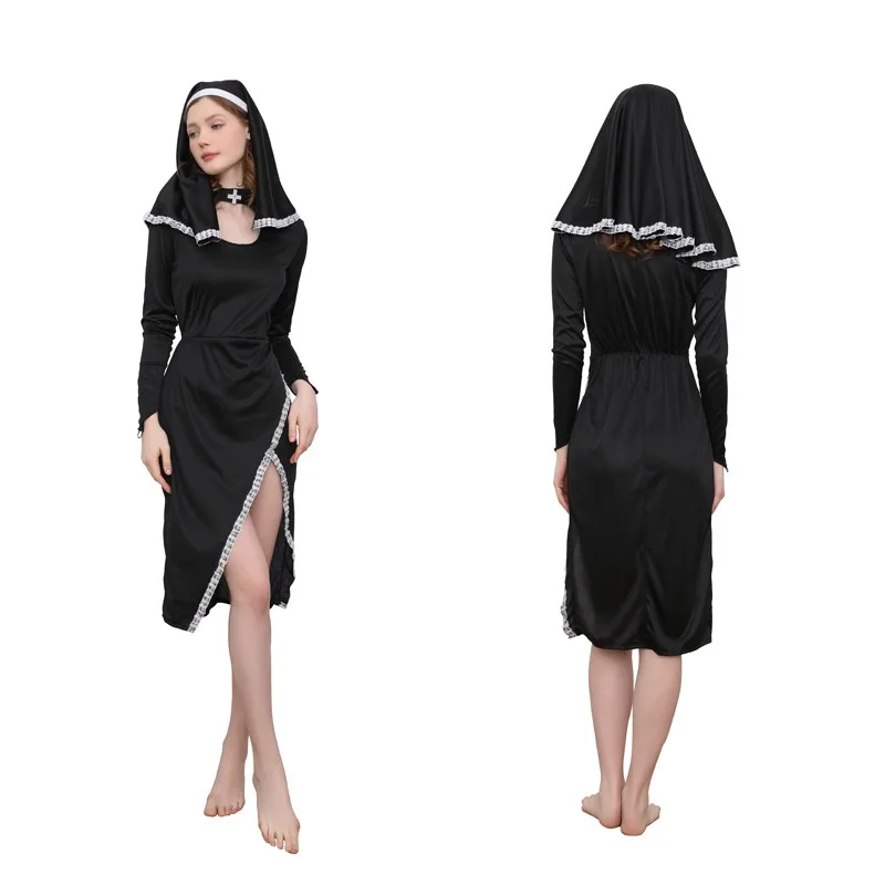 أزياء الهالوين نون التأثيرية للنساء البالغات، أزياء مثيرة للديكور من ألياف البوليستر، أزياء المسرح