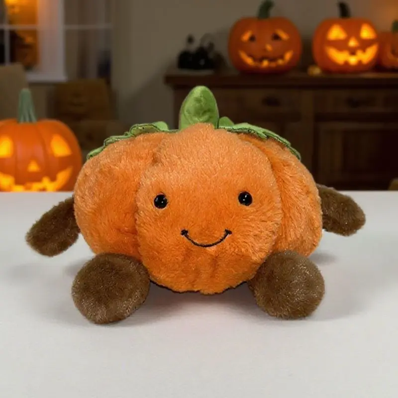 

20*25cm Plush Pumpkin Toys Kawaii Orange Fruit Stuffed Plush Cartoon Toys for Boys Girls Birthday Christmas Halloween Gifts