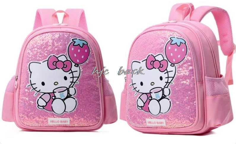 Mochila infantil Kuromi Melody Cartoon Schoolbag, jardim de infância, meninos e meninas, fofa, linda, marca de moda, bolsa de 2 ombros, infantil