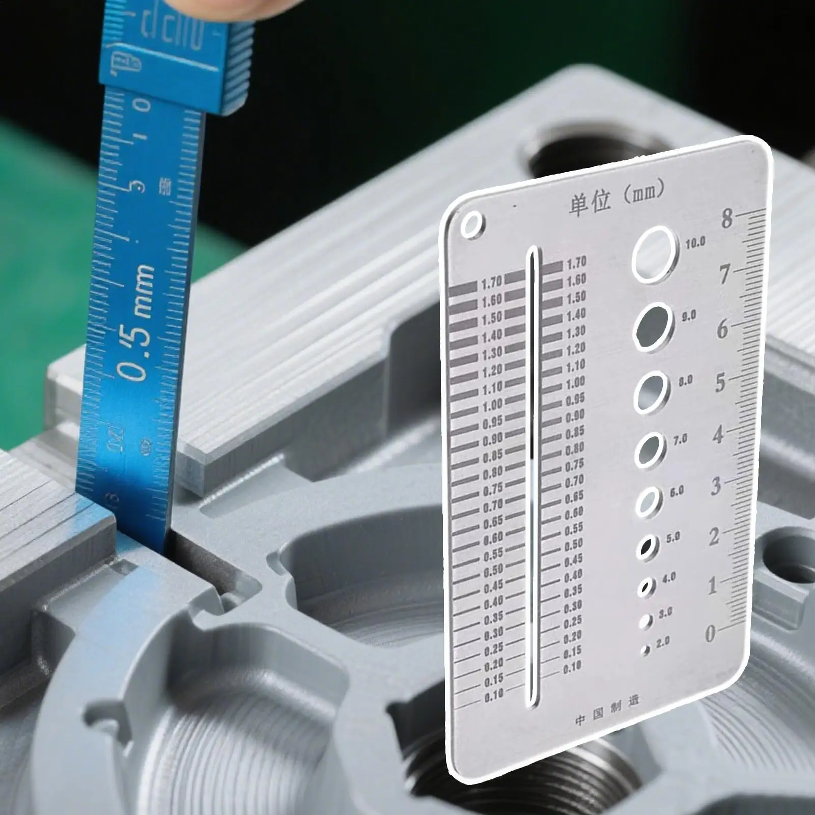 Crack Scale Gauge Card Gap Measuring Ruler Stainless Steel Crack Width Gauge For Home Wall Construction Inspection Monitoring