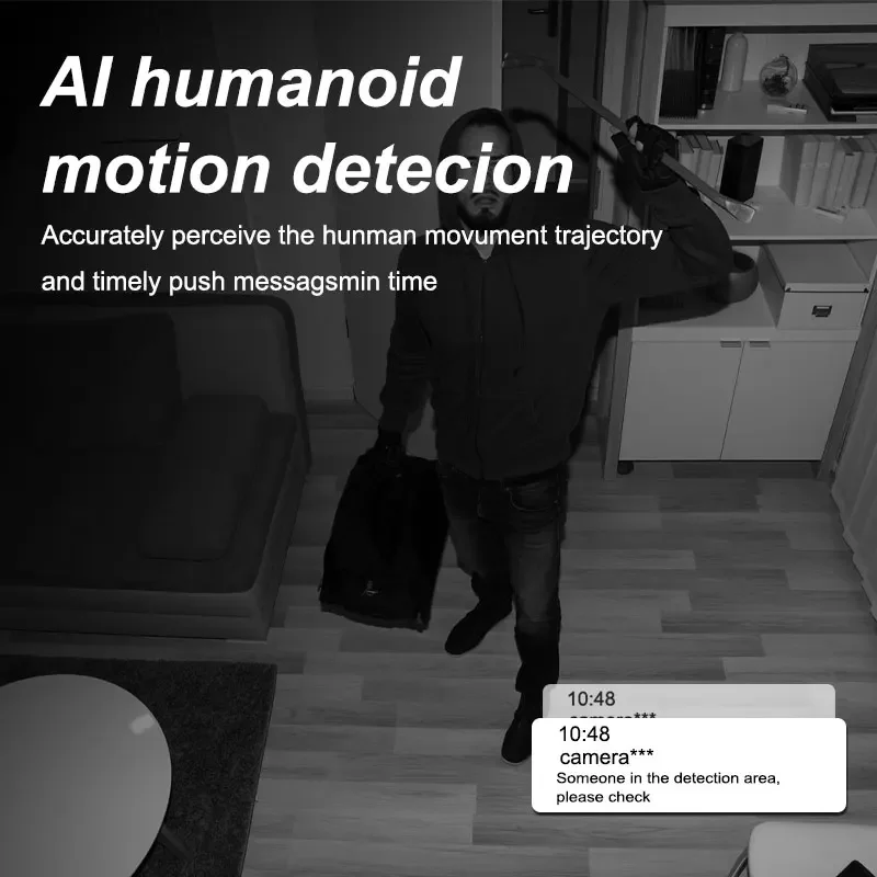 كاميرا مراقبة خارجية 2 ميجابكسل HD، 355 ° رؤية بانورامية، كشف الإنسان بالذكاء الاصطناعي، مقاوم للطقس، واي فاي داخلي/خارجي، يعمل مع Alexa #5