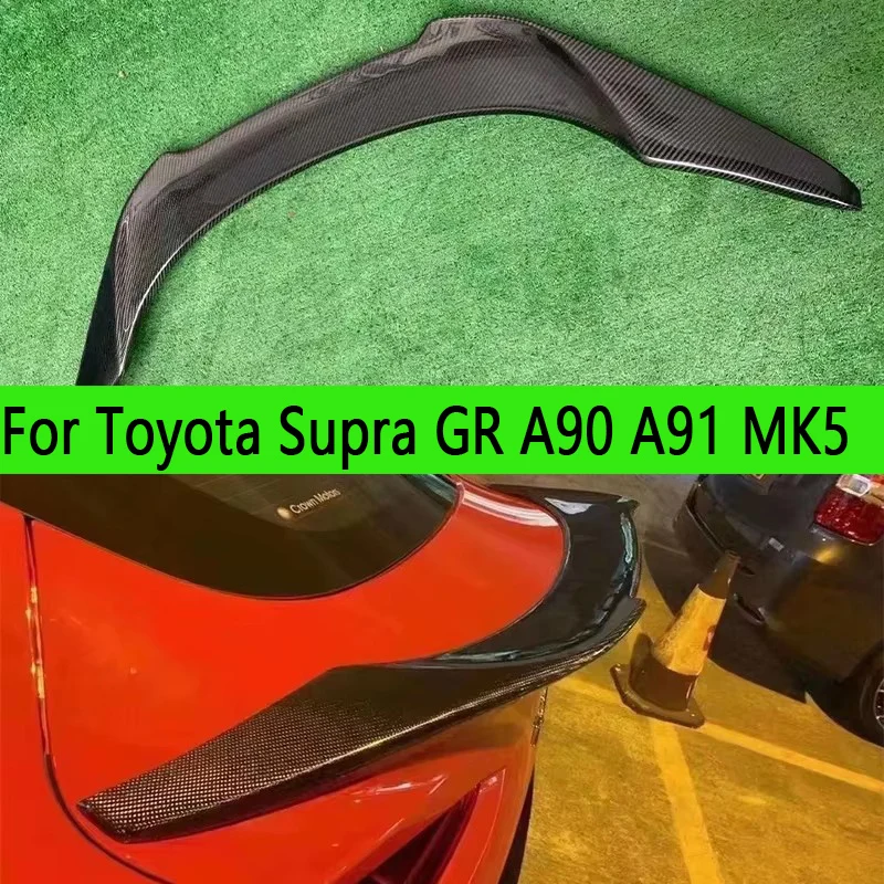 

For Toyota Supra A90 A91 MK5 Carbon Fiber Tail fins Rear Trunk Spoiler Guide Wing Rear Wing Upgrade body kit