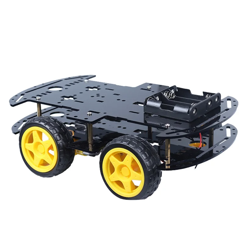 

A69eintelligent Robot Assembly Car Kit DIY Kit Four-Wheel Drive Double Bottom Build Acrylic Base Car Learning Programmingkit