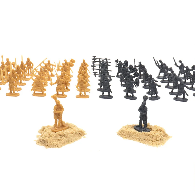 100pcs/set Ancient Soldier Miniature Decorative Model Home Decoration Micro Mold Multiple Postures Medieval Knight Style TMZ