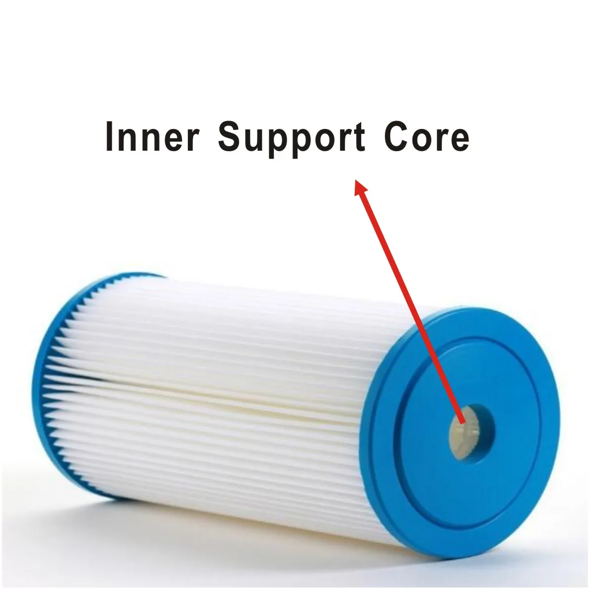 خرطوشة فلتر مطوية PP زرقاء كبيرة 10 ميكرومتر 4.5 بوصة OD × 10 بوصة L