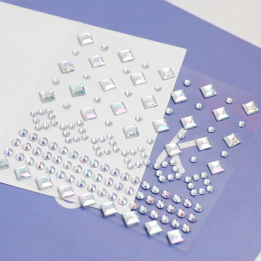 High quality acrylic rhinestone teardrop shaped stickers DIY beauty stage makeup decoration stickers