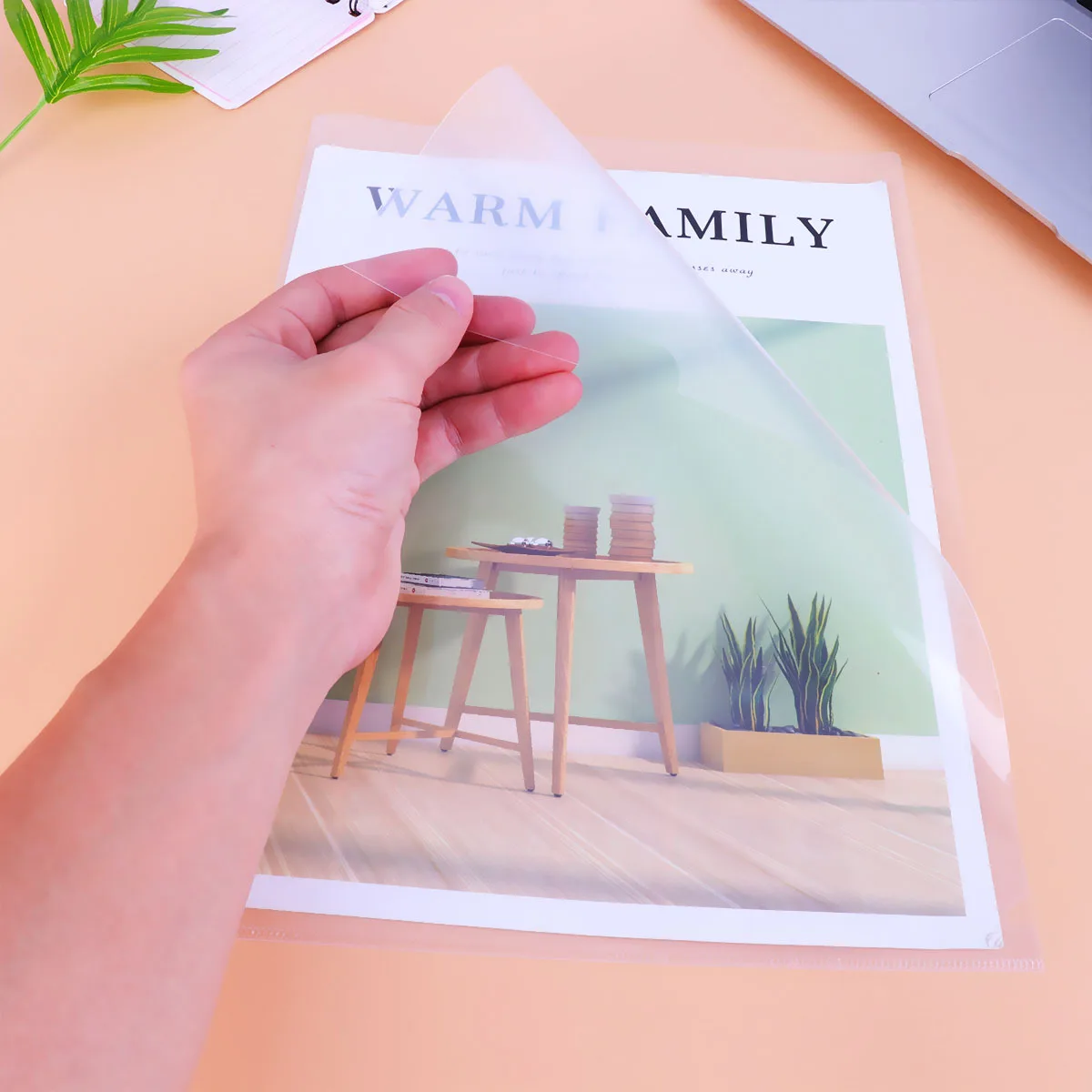 

20Pcs Clear Transparent Document Folder Plastic L Shape File Organizer Practical Office School Filing Supplies