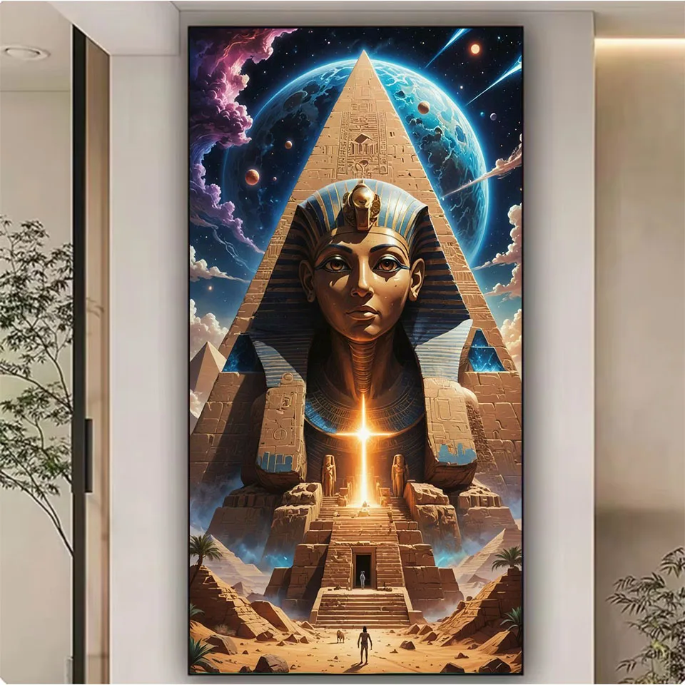 Fantasy Egyptian Pharaoh Diamond Paintings New 2025 large sieze Cross Stitch Pyramid Full Diamond Mosaic Rhinestones Home Decor