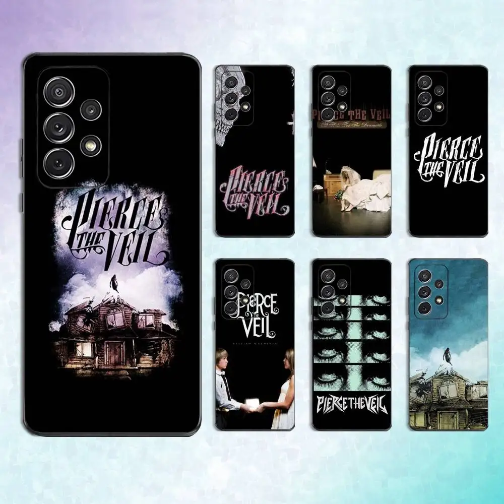 

P-Pierce The V-Veils Band Phone Case For Samsung S25,S24,S23,S22,S21,S20,S10,Ultra,Plus,Lite,FE,Soft Silicone Black Cover