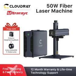 Cloudray 30W 50W 60W Fiber Laser Marking Machine Engrave on Stainless Steel Aluminum Silver Gold Jewelry Pet Tag Mark