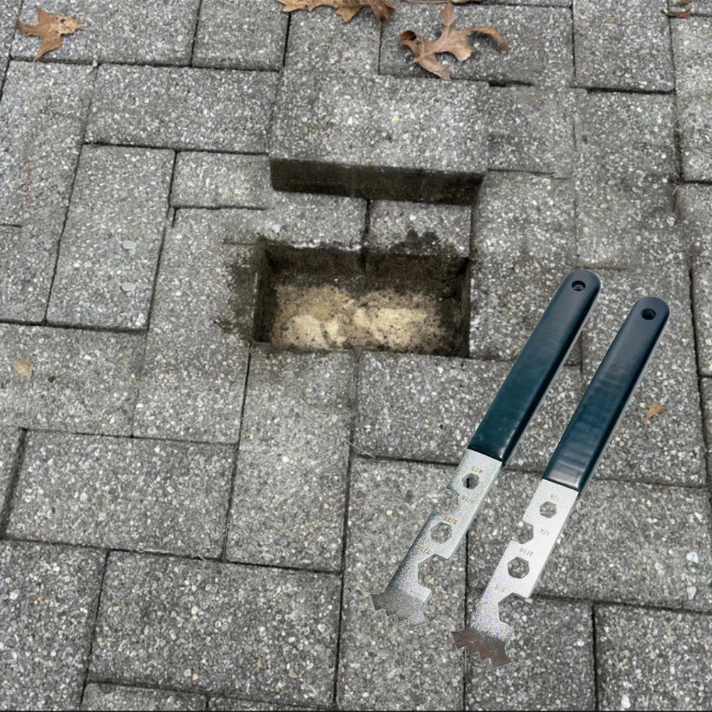 2in1 Paver Extractor Tool Set with Hex Wrench for Easy Removal of Interlocking Stones Bricks Blocks Steel 2in1