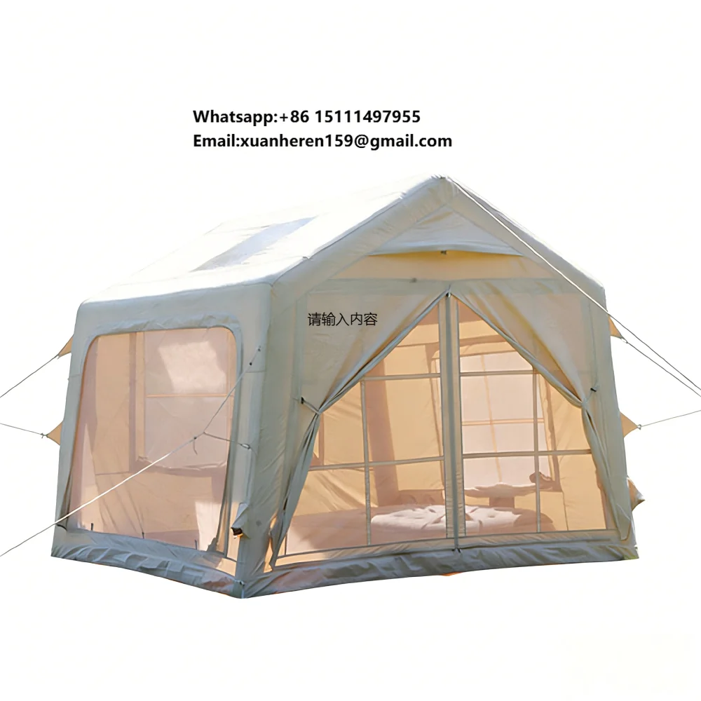 

Luxury Classic Style Four-season Double Layer Outdoor Waterproof Inflatable Tent Living Room TC Cotton Fabric for Camping