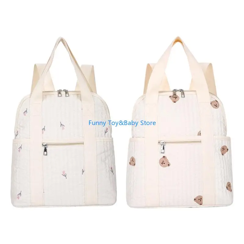 

Ergonomic Maternity Backpack Cotton Construction Multi Functional Pockets Spill Resistant Coating 2 Type for Daily Use C90B