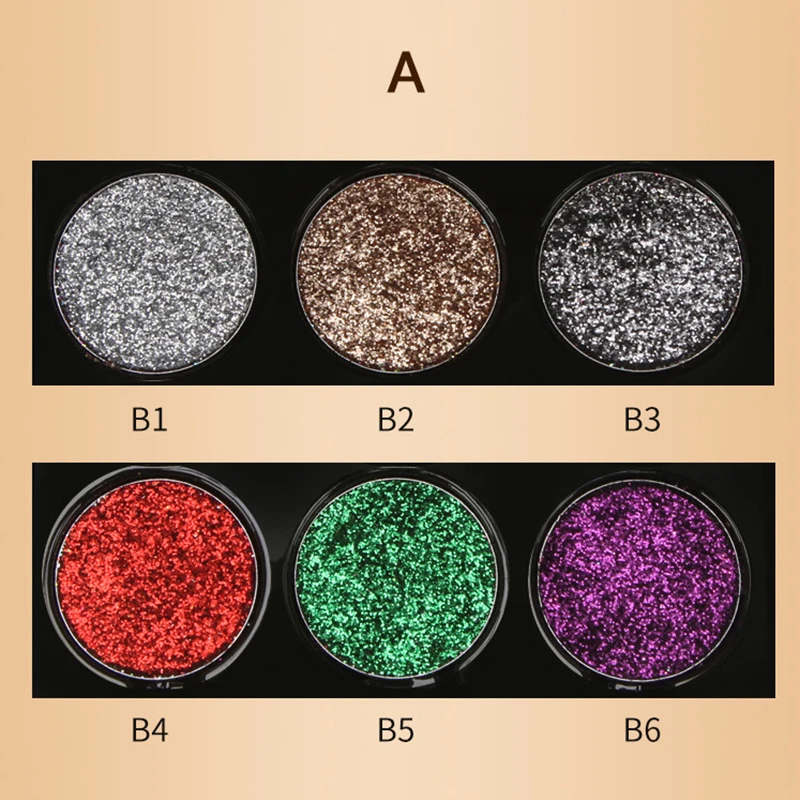 Kleuren Glitter Ui Poeder Oogschaduw Glitter Flash Stage Make-Up Shimmer Waterdichte Make-Up Cosmetica Met Borstel Tslm2