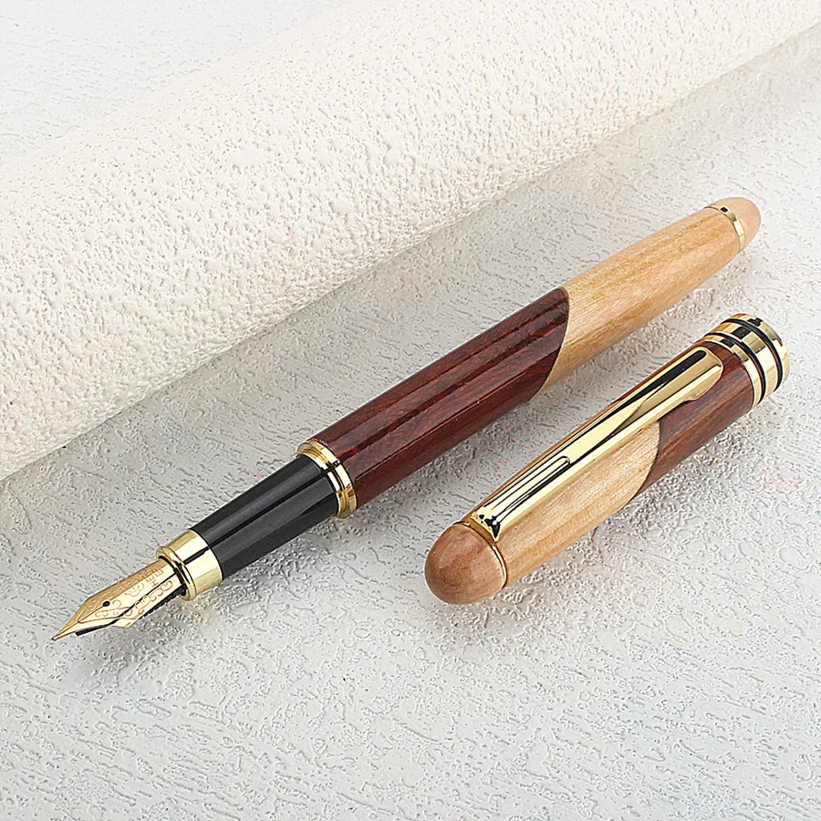 Luxury Quality Fashion Wood Fountain Pen Financial Office Student School Stationery Supplies Ink Pens PEN SET BAG