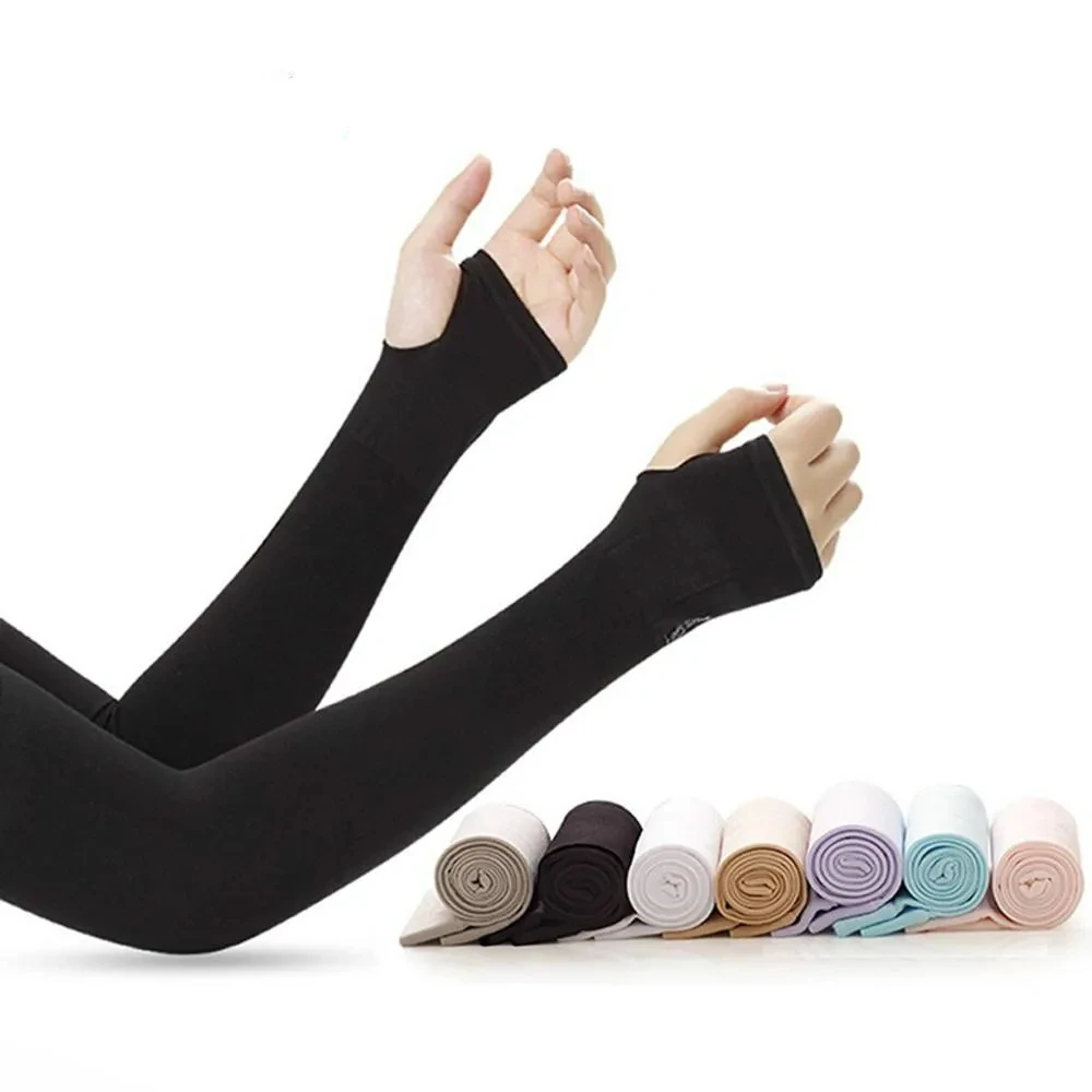 Breathable Sun Protection Sleeves Elastic Quick Drying Cycling Sun Protection Arm Muffs Anti-UV Summer Cooling Driving Sleeves