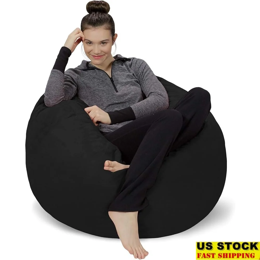 

Ultra Soft Memory Foam Bean Bag Chair Microsuede Cover Spacious Lounge Chair Kids Adults Reading Gaming Comfortable Seating