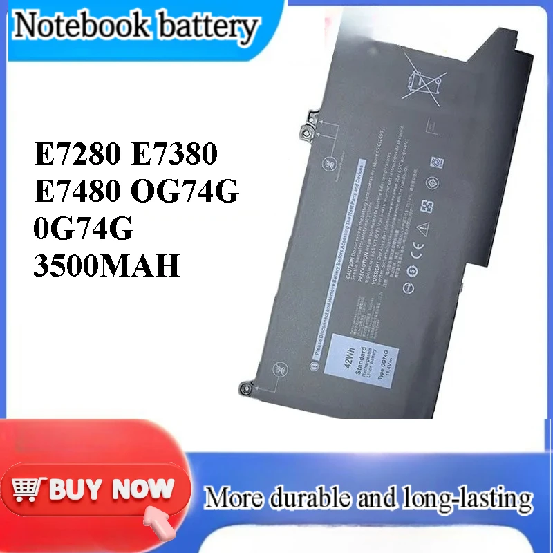 for 7000 E7280 E7380 E7480 OG74G 0G74G Laptop Battery