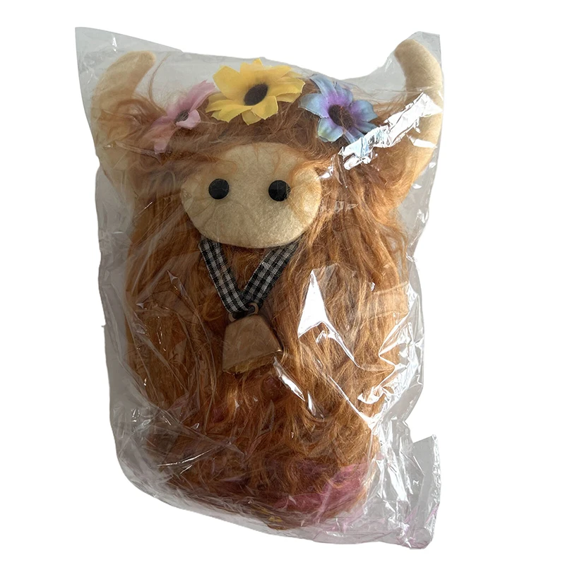 25cm Simulation Highland Cow Plush Animal Doll Soft Stuffed Highland Cow Plush Toy Kawaii Kids Baby Gifts Toy Home Room Decor