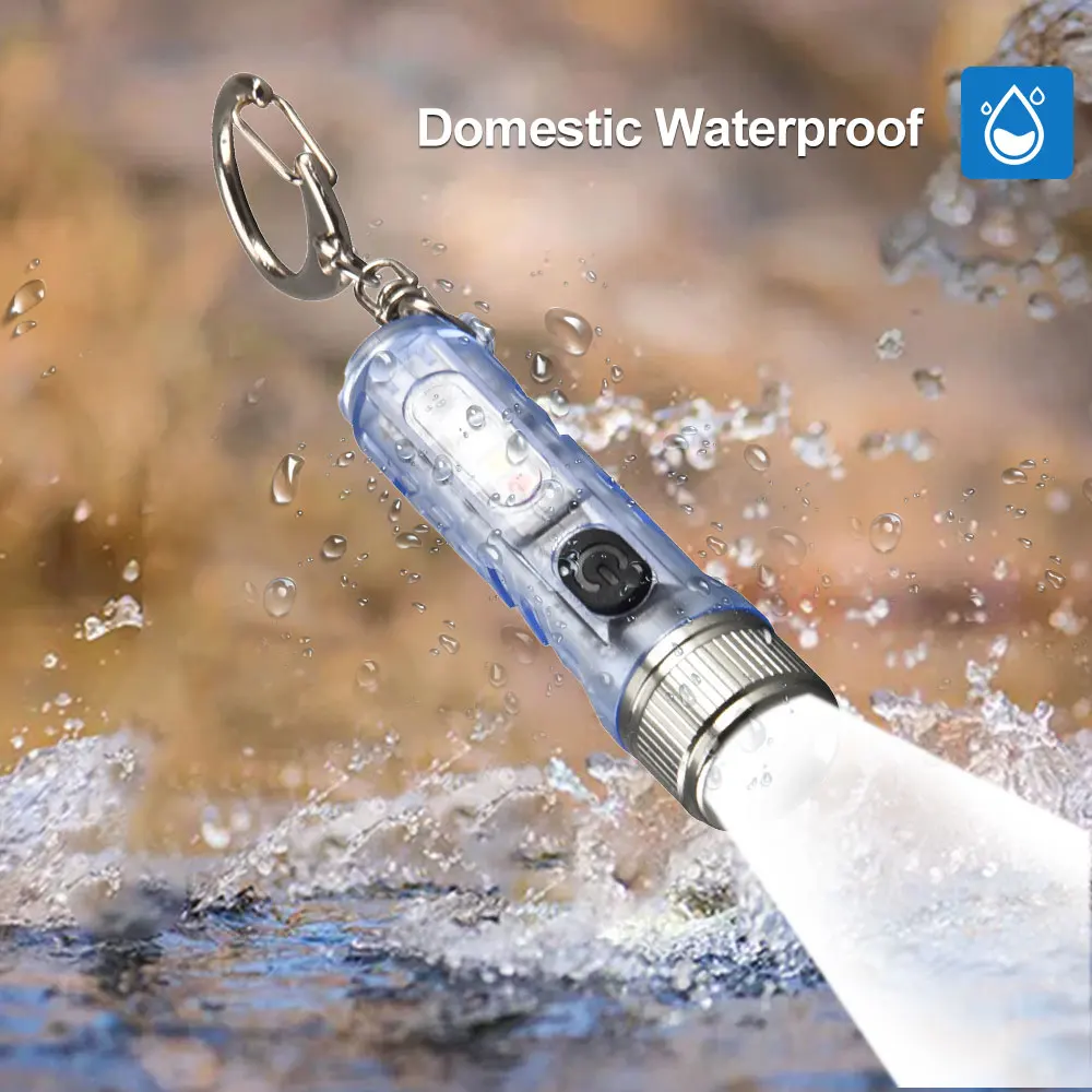 S11 Flashlight Mini Keychain Flashlight Multi-function 11 Lighting Modes Usb Rechargeable Magnetic Warning Light Camping Torch