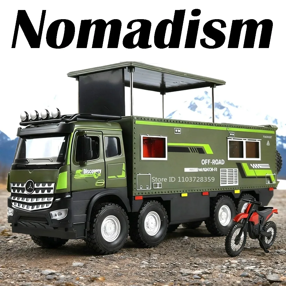 مقياس 1:18 على الطرق الوعرة مركبة البدوي RV نموذج اللعب المعدنية دييكاست الصوت ضوء الأبواب مفتوحة التراجع الأطفال اللعب التفاعلية