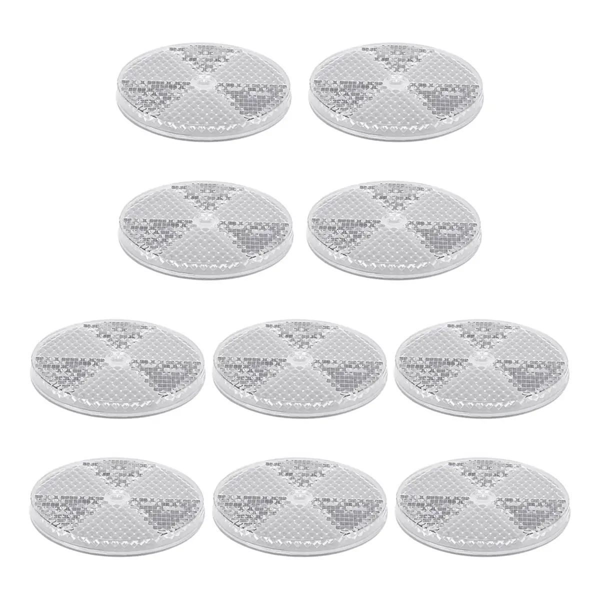 ABZT 10 Pack Front Round Reflector for Driveway Fence Gate Posts Trailers Reflectors with Center Mounting Holes White