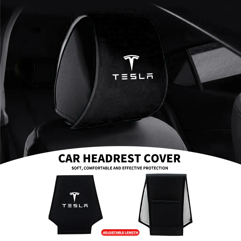 Car Headrest Cover Seat Head Pillow Neck Headrest Cover Car Stying For Tesla Model 3 Model Model X Y Roadster Performance