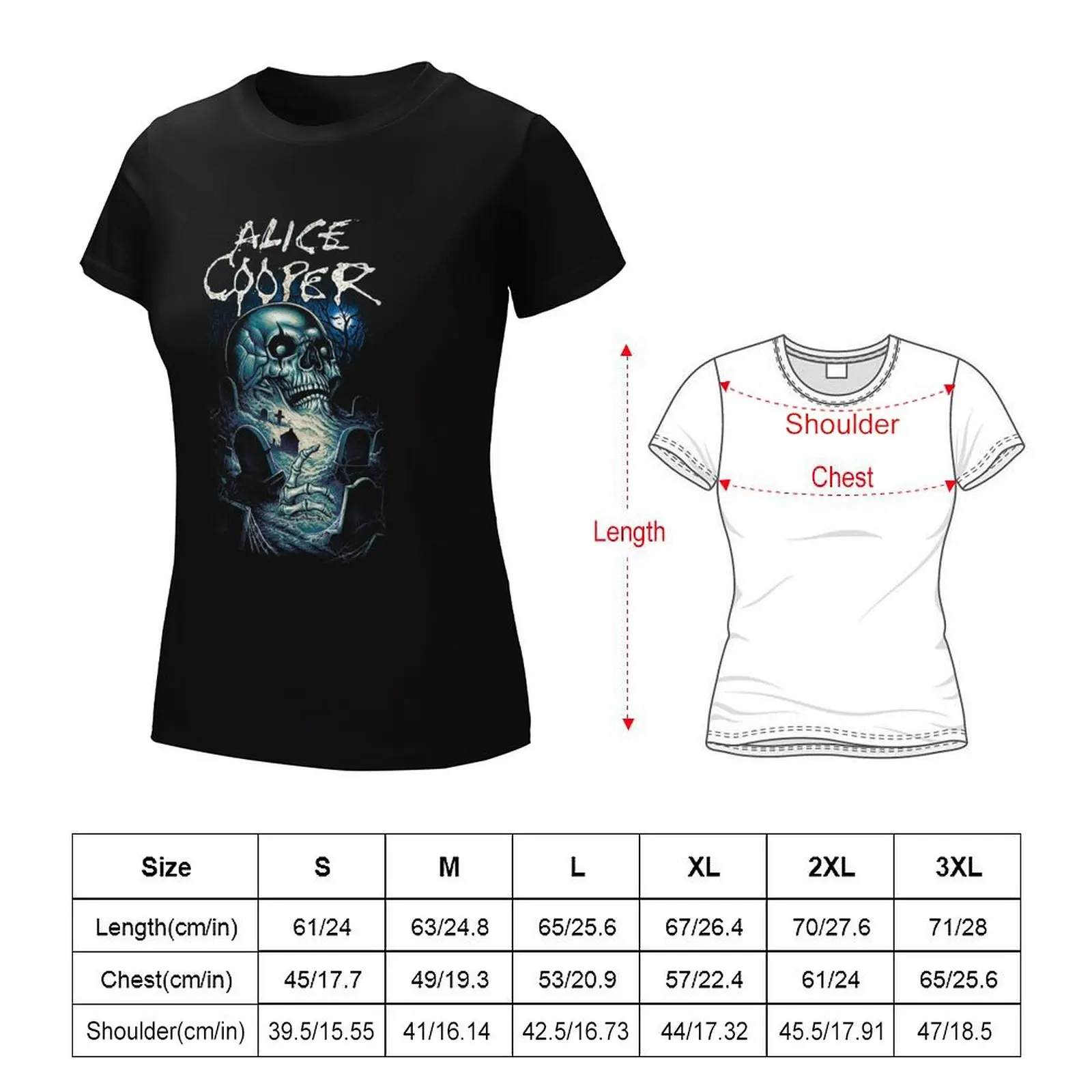 Alice Cooper music T-shirt Female clothing aesthetic clothes cute tops t-shirt dress for Women graphic