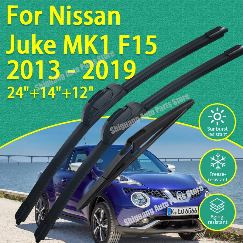 

Front Rear Silicone Coating Wipers for Nissan Juke MK1 F15 2013 - 2019 Car Wiper Windshield Windscreen Blades Accessories 2018